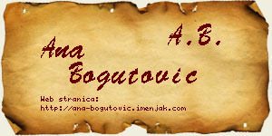 Ana Bogutović vizit kartica